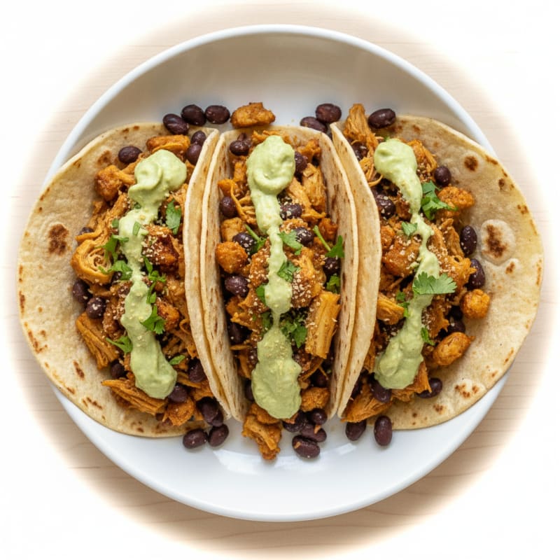 Jackfruit Tacos with Avocado Crema