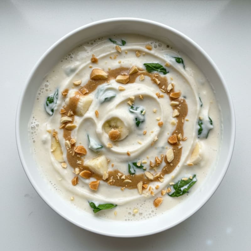 Creamy Vanilla Protein Smoothie with Greek Yogurt and Almond Butter