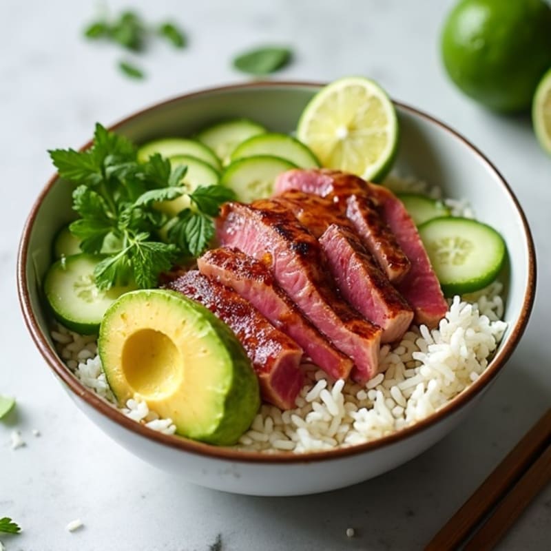 Seared Tuna and Avocado Rice Bowl