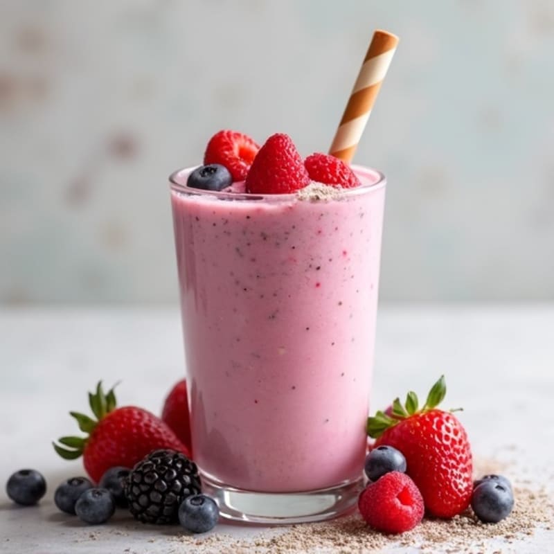 Creamy Vanilla Berry Protein Smoothie