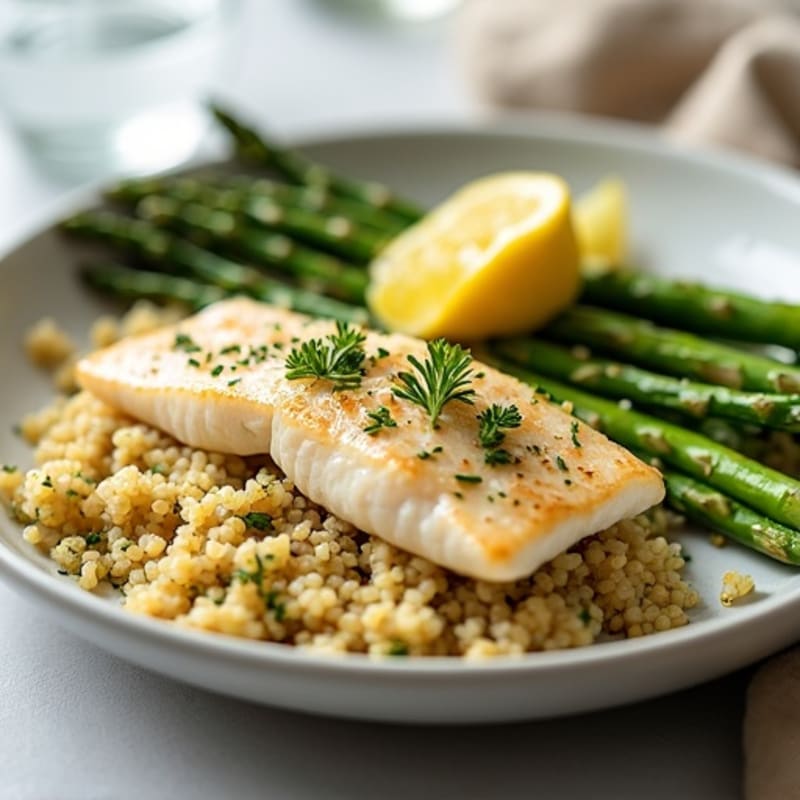 Lemon Herb Baked Tilapia with Roasted Asparagus