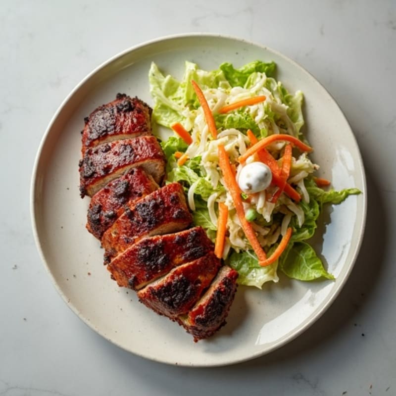 Tender Smoky Brisket with Creamy Cabbage Slaw