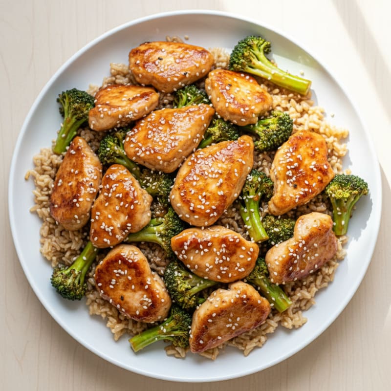 Crispy Teriyaki Chicken and Broccoli