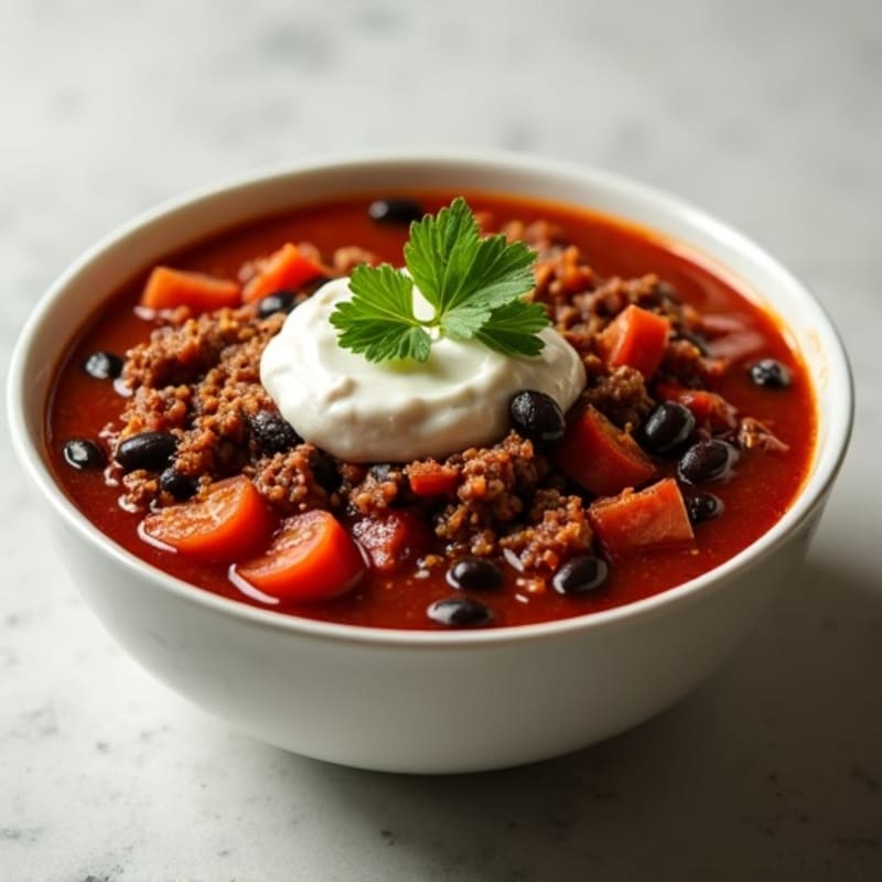 Hearty Black Bean and Ground Beef Chili