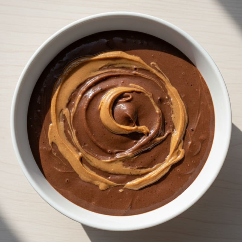 Silky Chocolate Protein Pudding with Peanut Butter Swirl