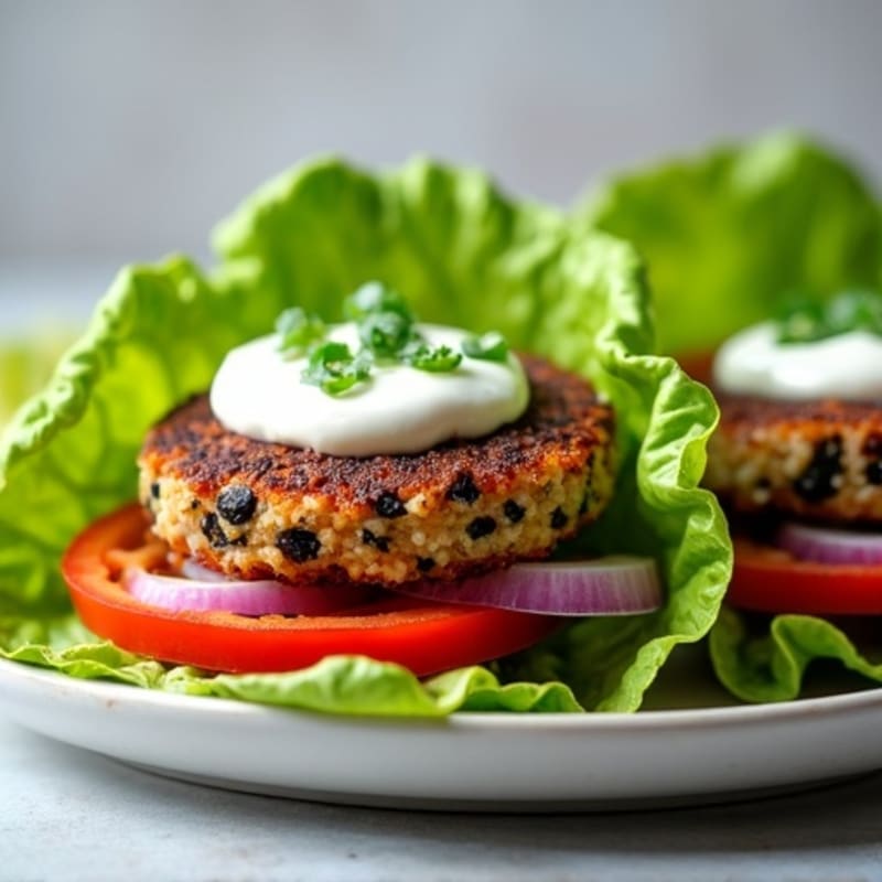 Crispy Black Bean Quinoa Burger Lettuce Wrap
