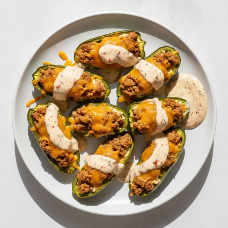 Baked Jalapeño Poppers with Chipotle Ranch