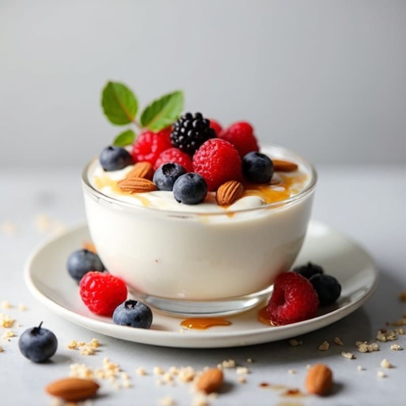 Silky Greek Yogurt Protein Pudding with Berries