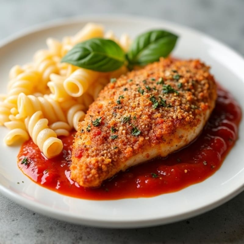 Crispy Baked Chicken Pasta with Fresh Marinara