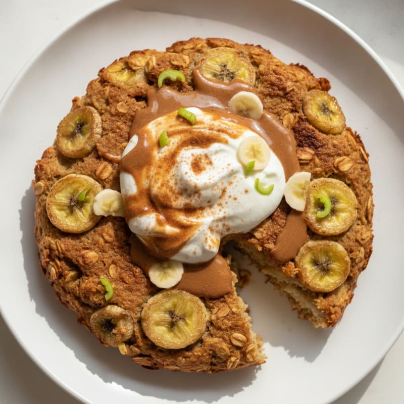 Vanilla Protein Baked Oats with Banana