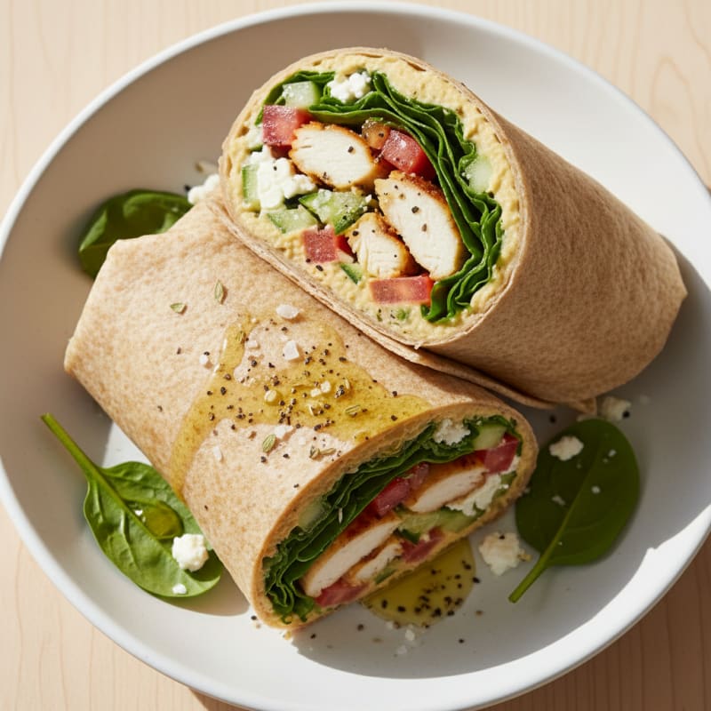 Chicken and Hummus Protein Power Wrap