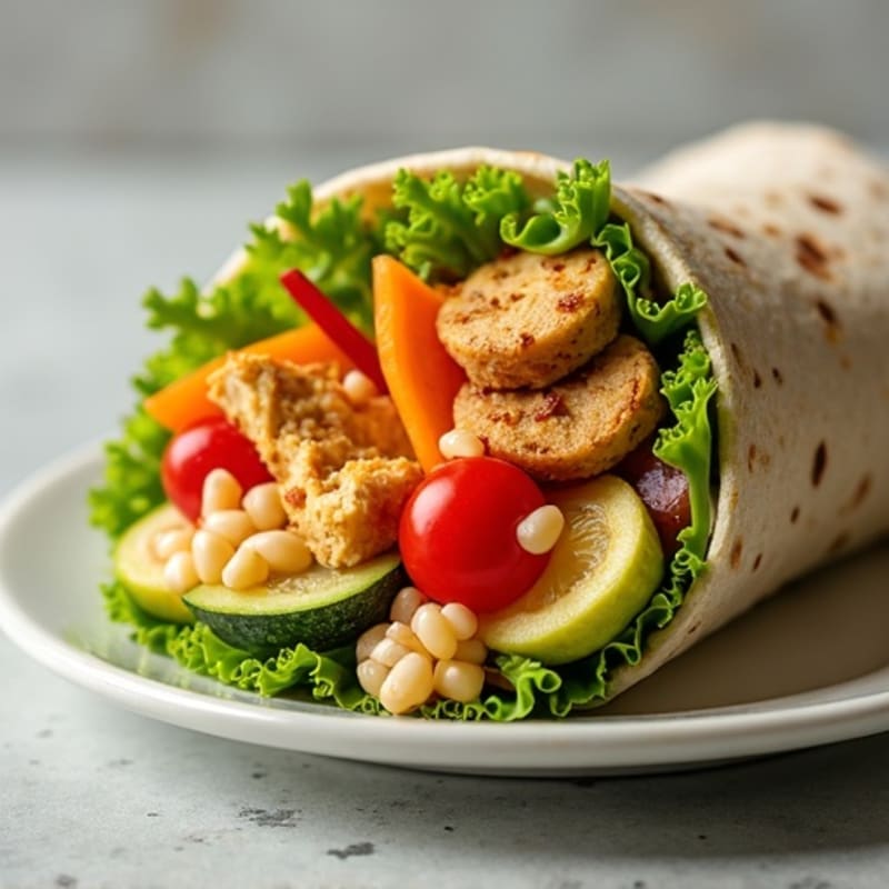 Loaded Fresh Veggie Hummus Wrap
