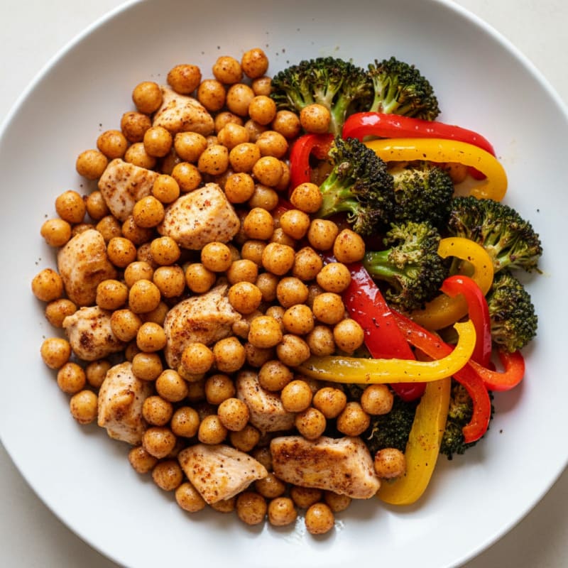 Crispy Roasted Chickpea and Vegetable Bowl