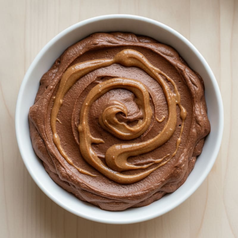 Silky Chocolate Protein Mousse with Almond Butter Swirl