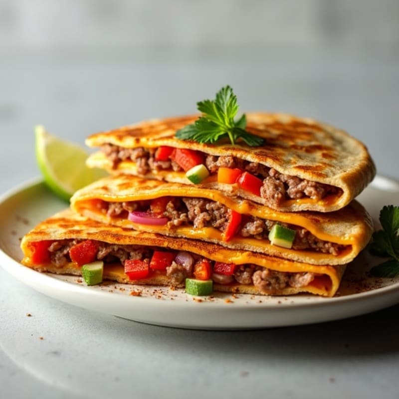 Spicy Lime Steak Quesadillas with Bell Peppers