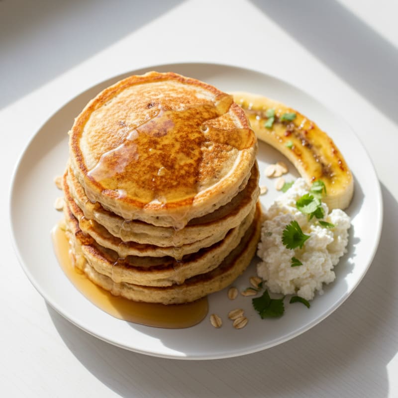 Fluffy Banana Oat Cottage Pancakes