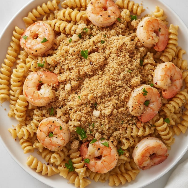 Garlic Herb Butter Pasta with Toasted Breadcrumbs
