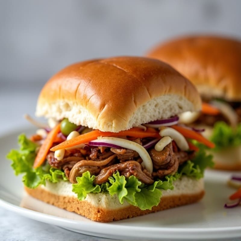 Slow Cooker Pulled Pork Sliders with Crunchy Cabbage Slaw