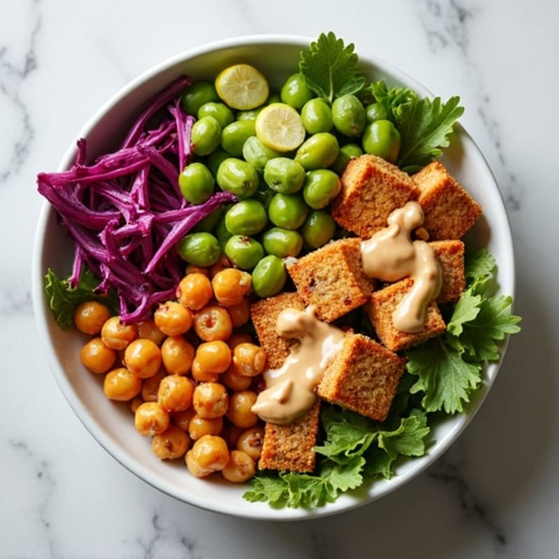 Crispy Chickpea Buddha Bowl with Tahini Sauce
