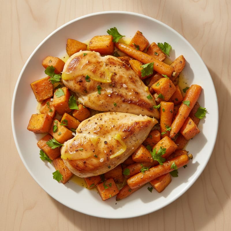 Lemon-Herb Baked Chicken with Root Vegetables