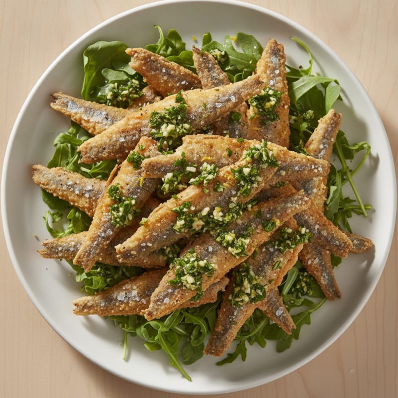 Air-Fried Sardines with Lemon-Herb Gremolata