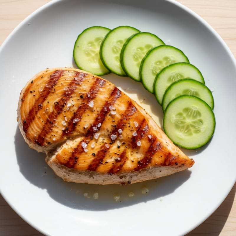 Grilled Turkey Breast with Cucumber Slices