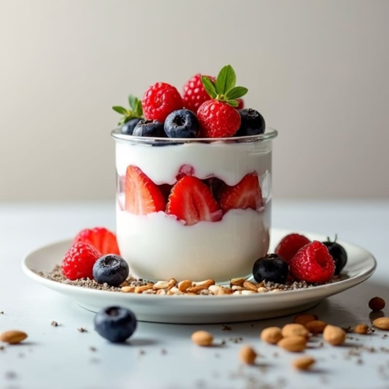 Greek Yogurt Parfait with Fresh Berries and Almonds