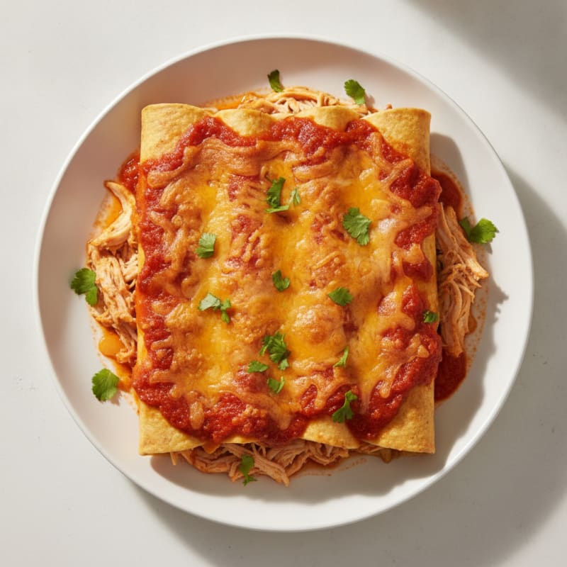 Chicken Enchiladas with Red Chili Sauce