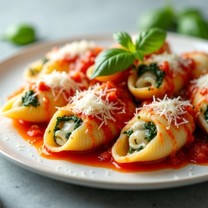 Healthy Creamy Spinach Ricotta Stuffed Shells