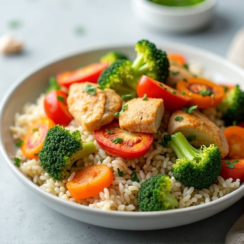 Healthy Chicken and Veggie Rice Stir-Fry