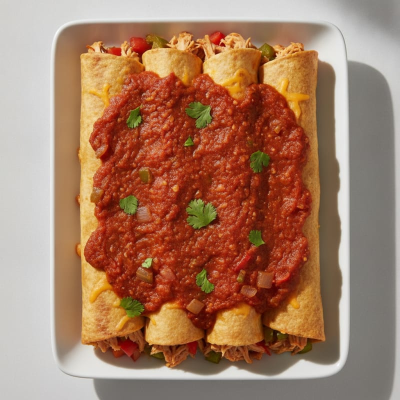 Chicken Enchiladas with Ranchero Sauce