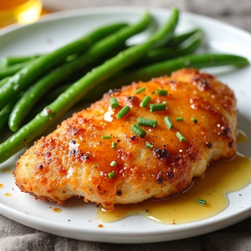 Crispy Honey Garlic Chicken with Roasted Green Beans