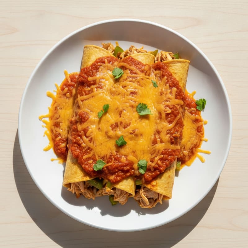 Chicken Enchiladas with Ranchero Sauce