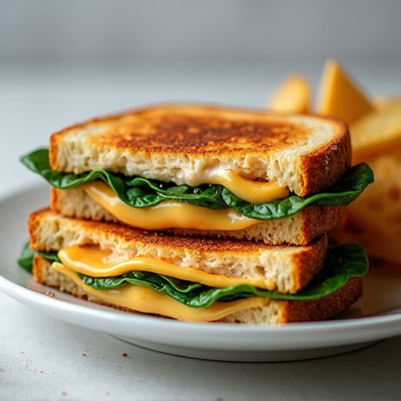 Crispy Sourdough Turkey and Spicy Pepper Jack Melt with Fresh Spinach