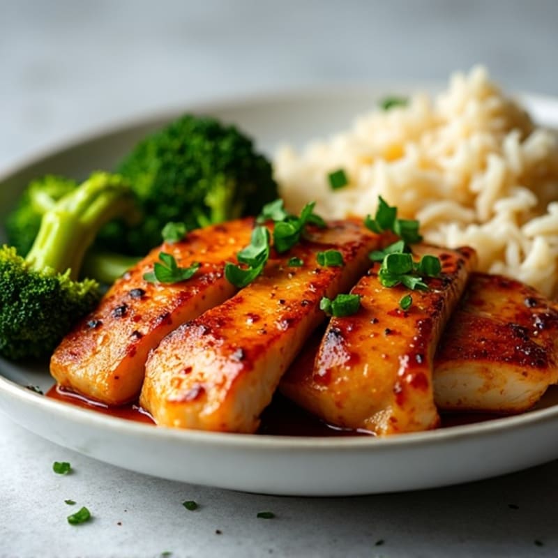 Sticky Ginger-Garlic Chicken with Charred Broccoli