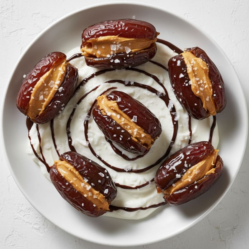 Dark Chocolate Peanut Butter Dates with Sea Salt