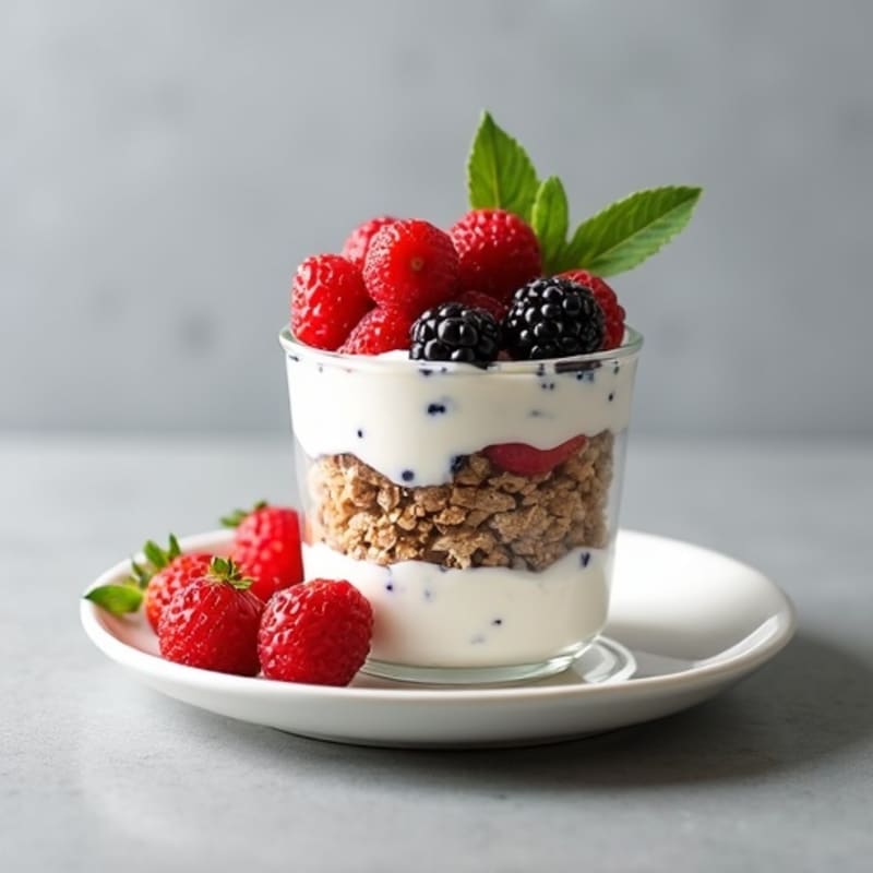 Creamy Greek Yogurt Parfait with Chia Seeds and Fresh Berries