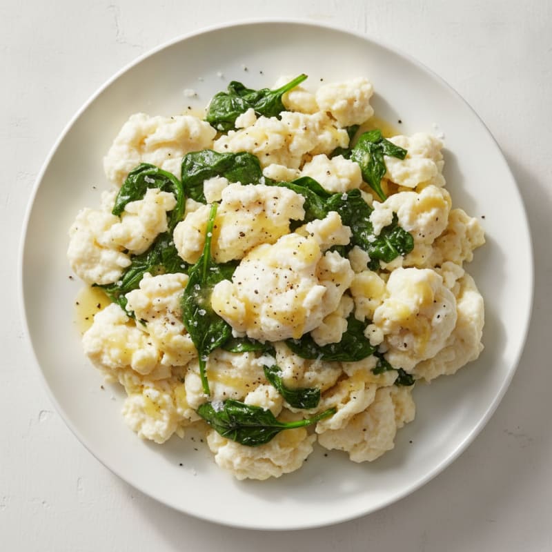 Egg White Spinach Scramble