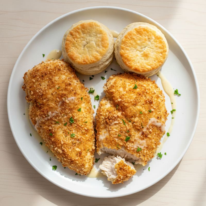 Air-Fried Buttermilk Chicken with Fluffy Biscuits