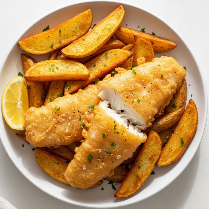 Crispy Beer-Battered Fish and Chips