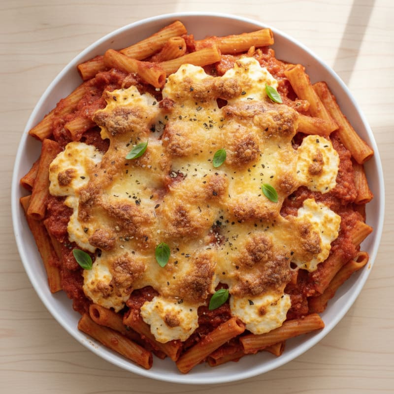 Baked Five-Cheese Ziti with Marinara