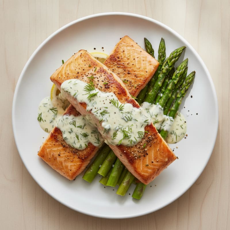 Pan-Seared Salmon with Lemon-Dill Sauce