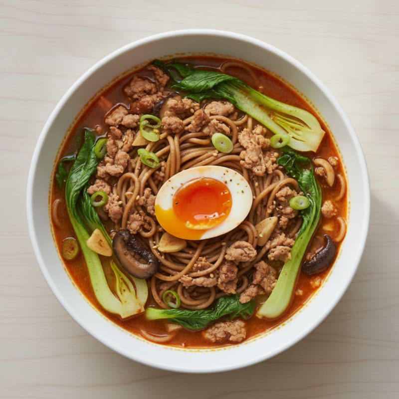 Sriracha Pork Ramen with Jammy Egg