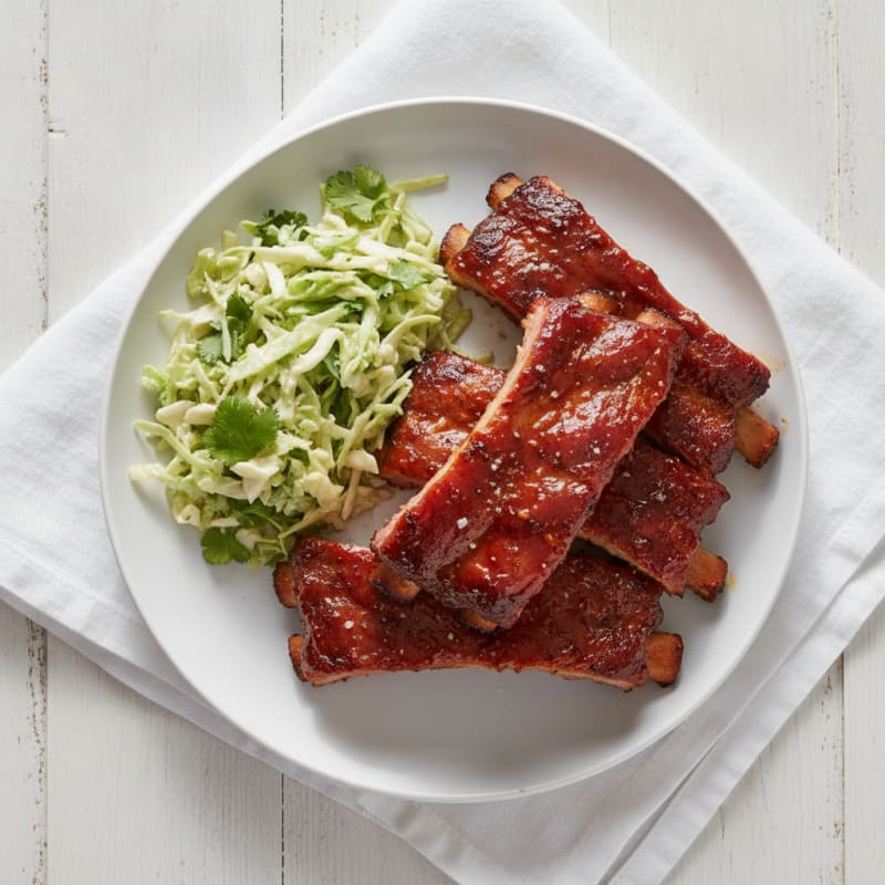 Smoked BBQ Pork Ribs with Tangy Glaze