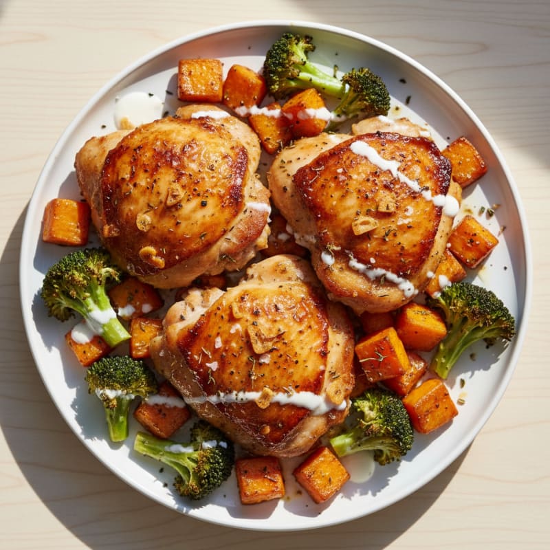Garlic Herb Roasted Chicken Thighs