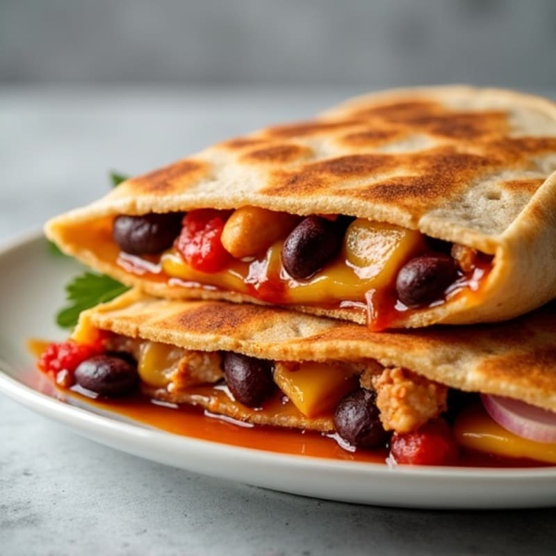 Smoky BBQ Chicken and Black Bean Quesadilla