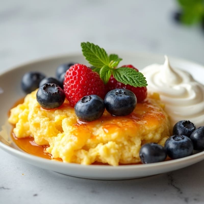 Fluffy Sweet Egg White Scramble with Fresh Berries