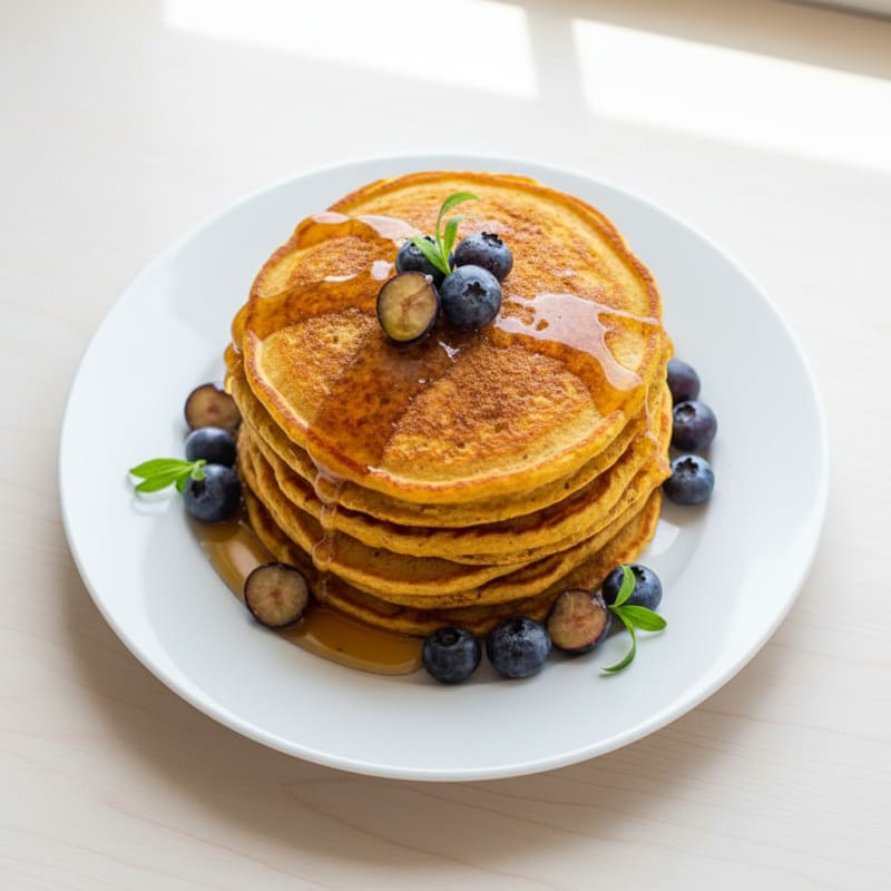 Pumpkin Spice Greek Yogurt Protein Pancakes