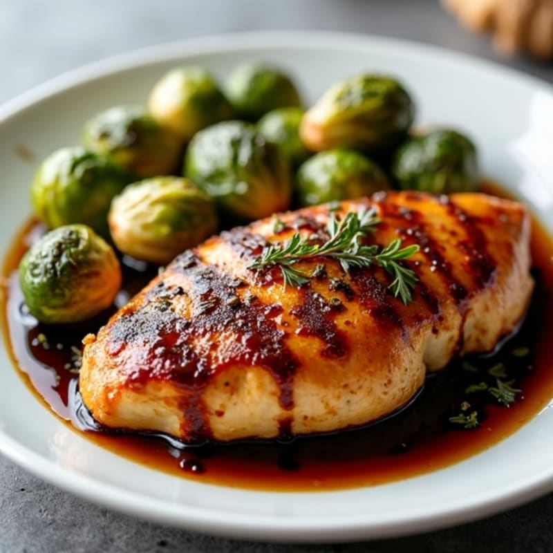 Balsamic Glazed Chicken with Roasted Brussels Sprouts