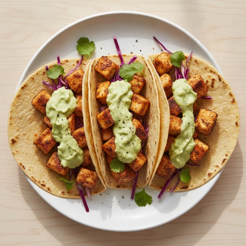Chicken Tacos with Avocado Crema
